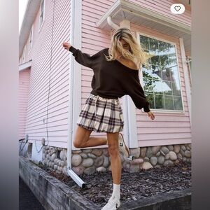 Aerie Plaid Mini Bubble Skirt